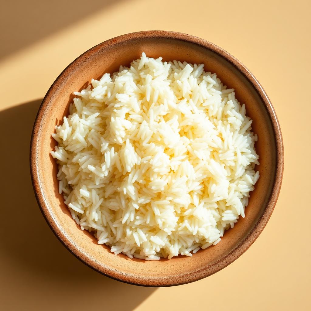 Cooked basmati rice bowl